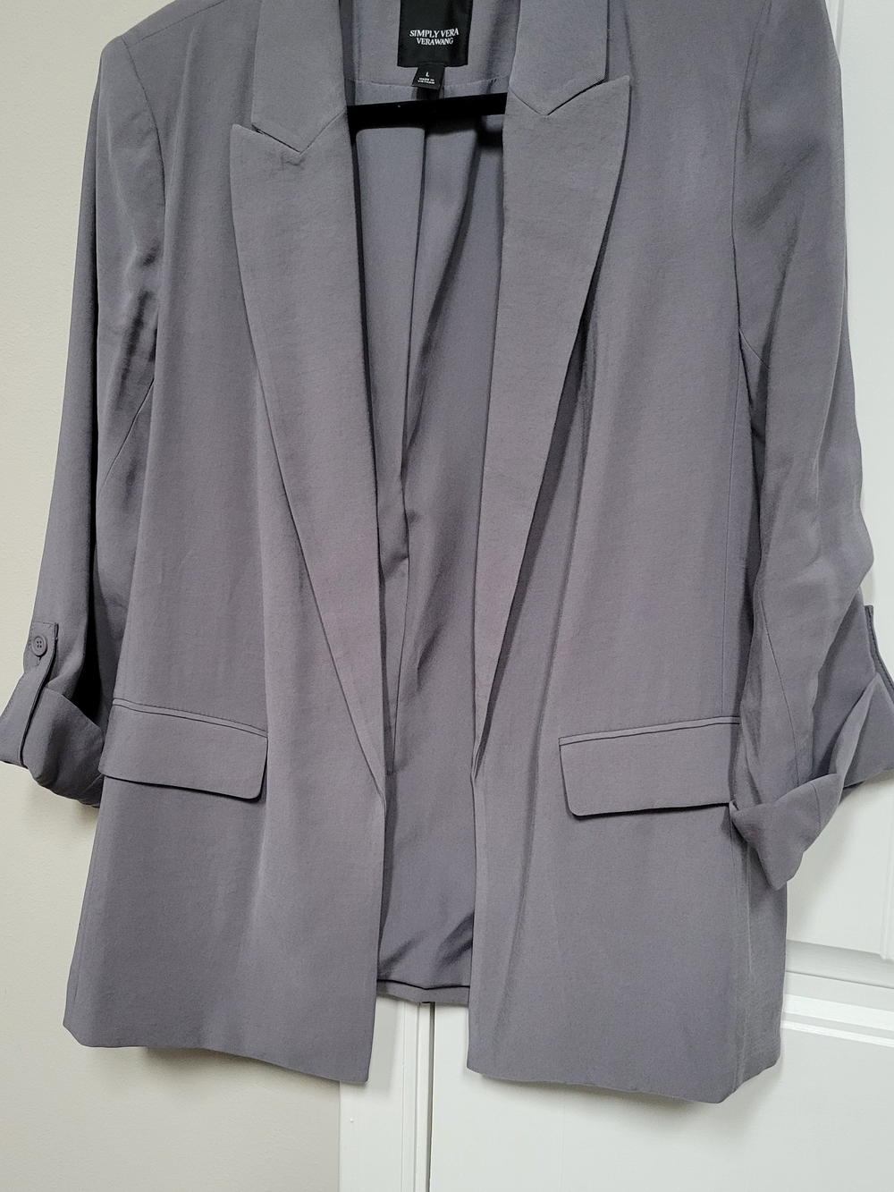 Simply Vera Vera Wang Gray Open-Front Blazer